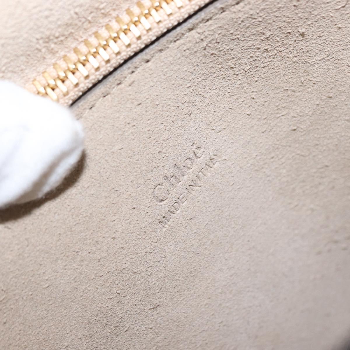 Chloe Fay Shoulder Bag Suede Leather Beige Gold Auth BA9070