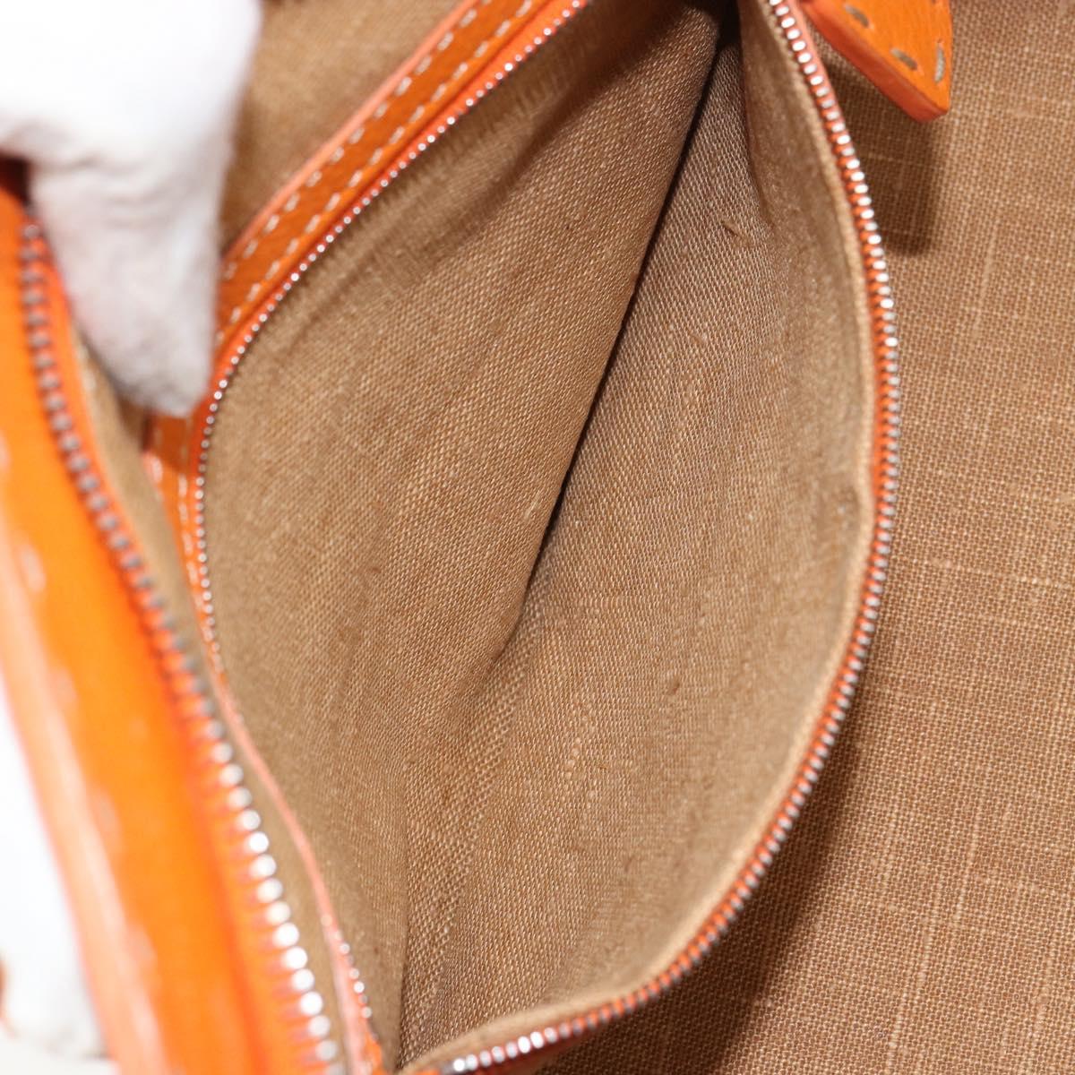 FENDI Celeria Hand Bag Raffia Beige Silver Auth BA9072