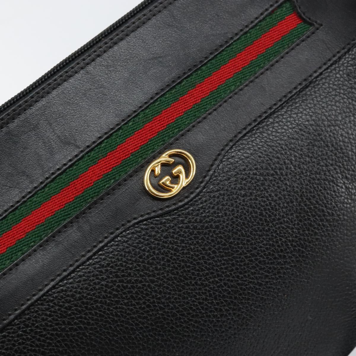GUCCI GG Supreme Web Sherry Line Bag Leather Gold Gold 001 58 0918 Auth BA9076