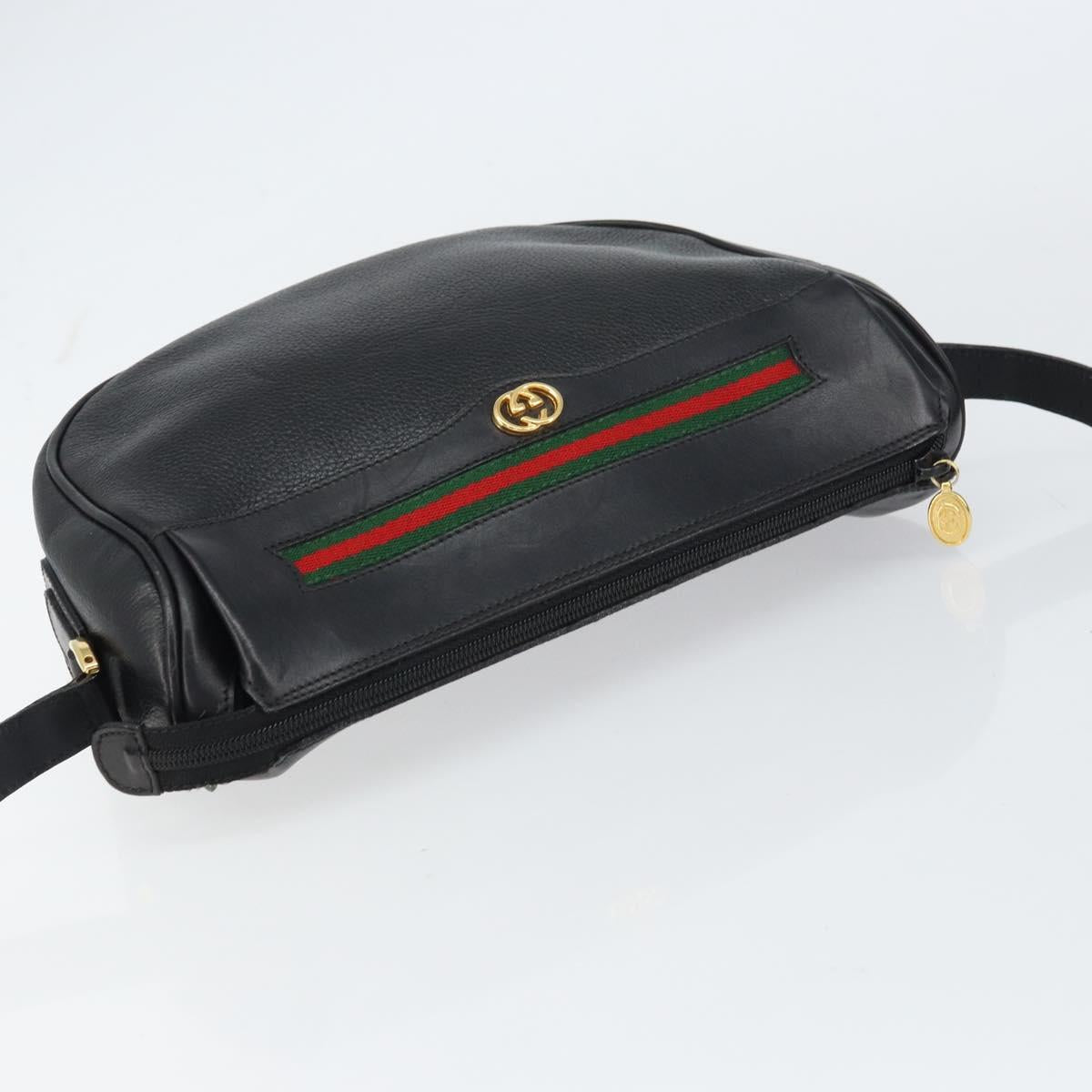GUCCI GG Supreme Web Sherry Line Bag Leather Gold Gold 001 58 0918 Auth BA9076
