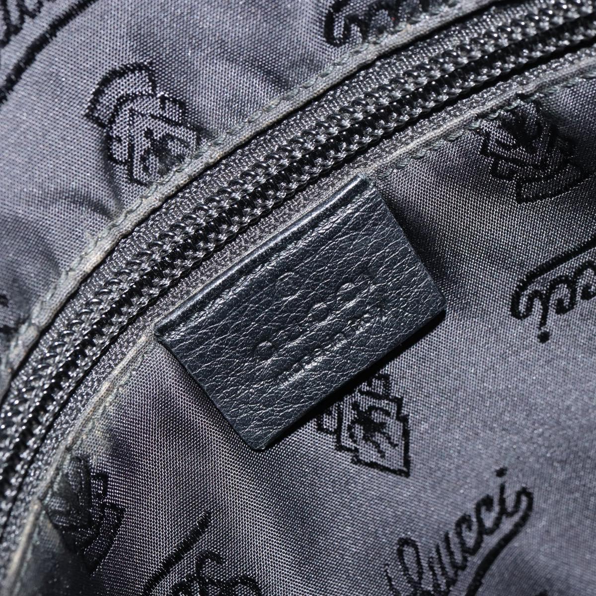 GUCCI Guccissima GG Canvas Shoulder Bag Leather Black Silver 201448 Auth BA9077