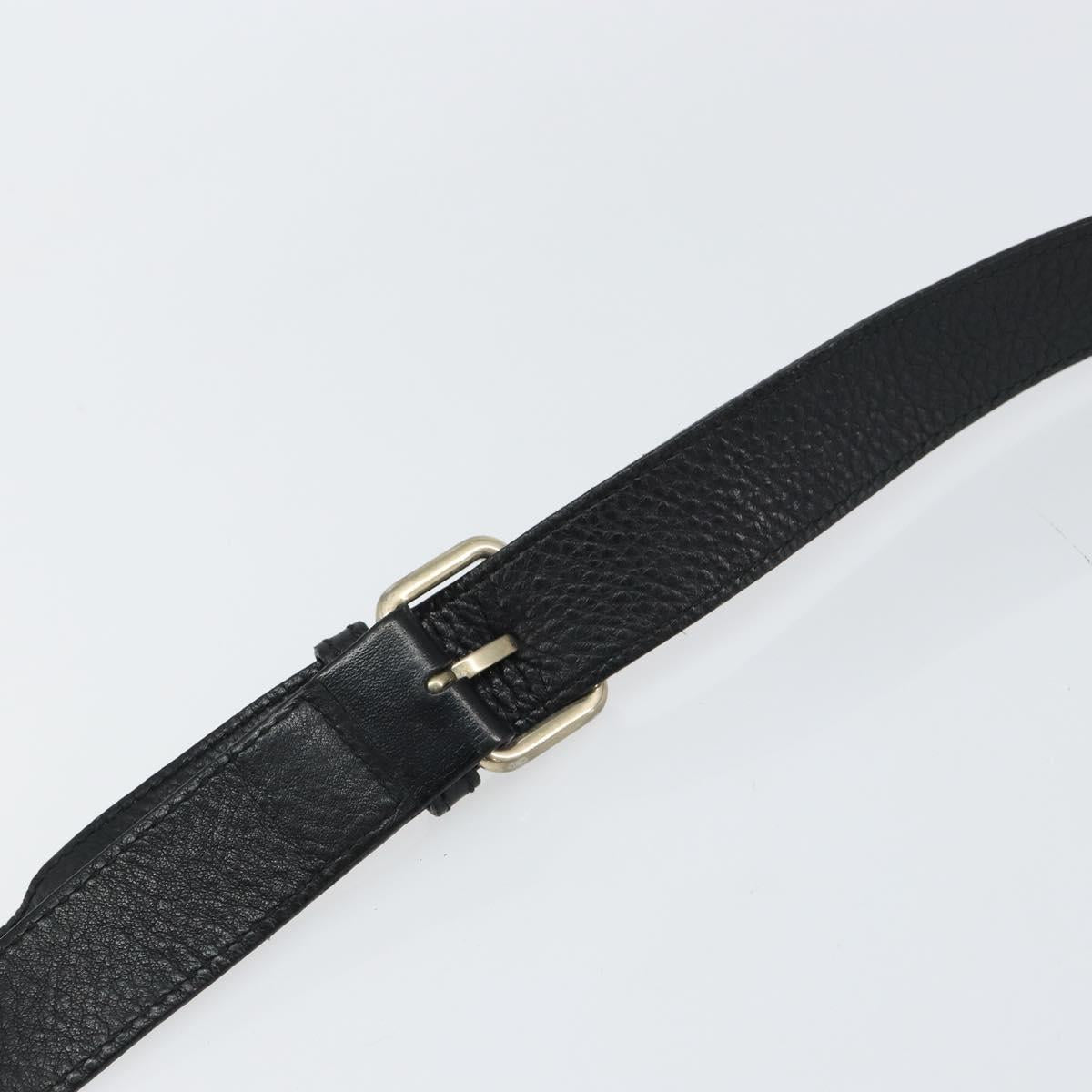 GUCCI Guccissima GG Canvas Shoulder Bag Leather Black Silver 201448 Auth BA9077