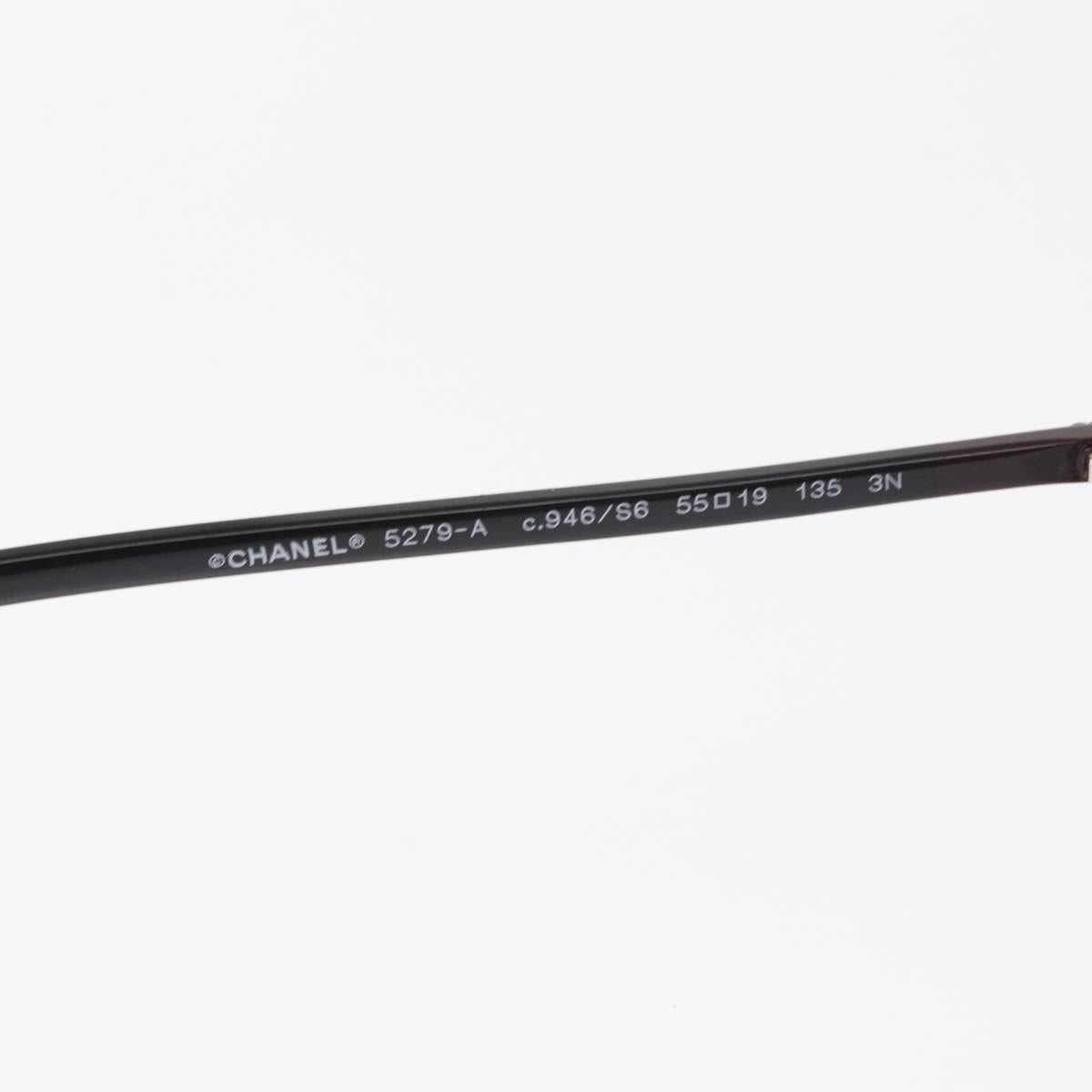 CHANEL Sunglasses plastic Black CC Auth BA9082