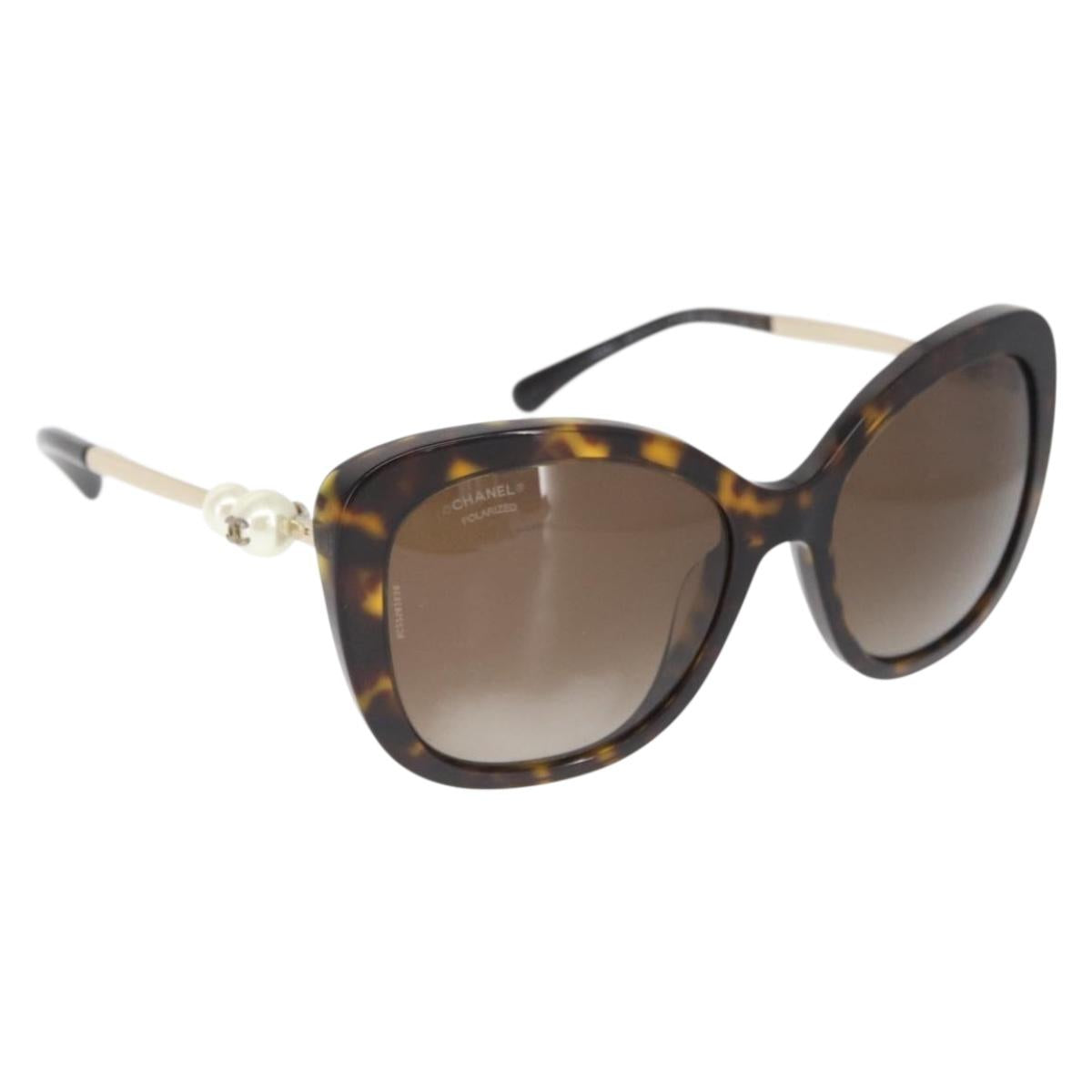 CHANEL Sunglasses plastic Brown CC Auth BA9083