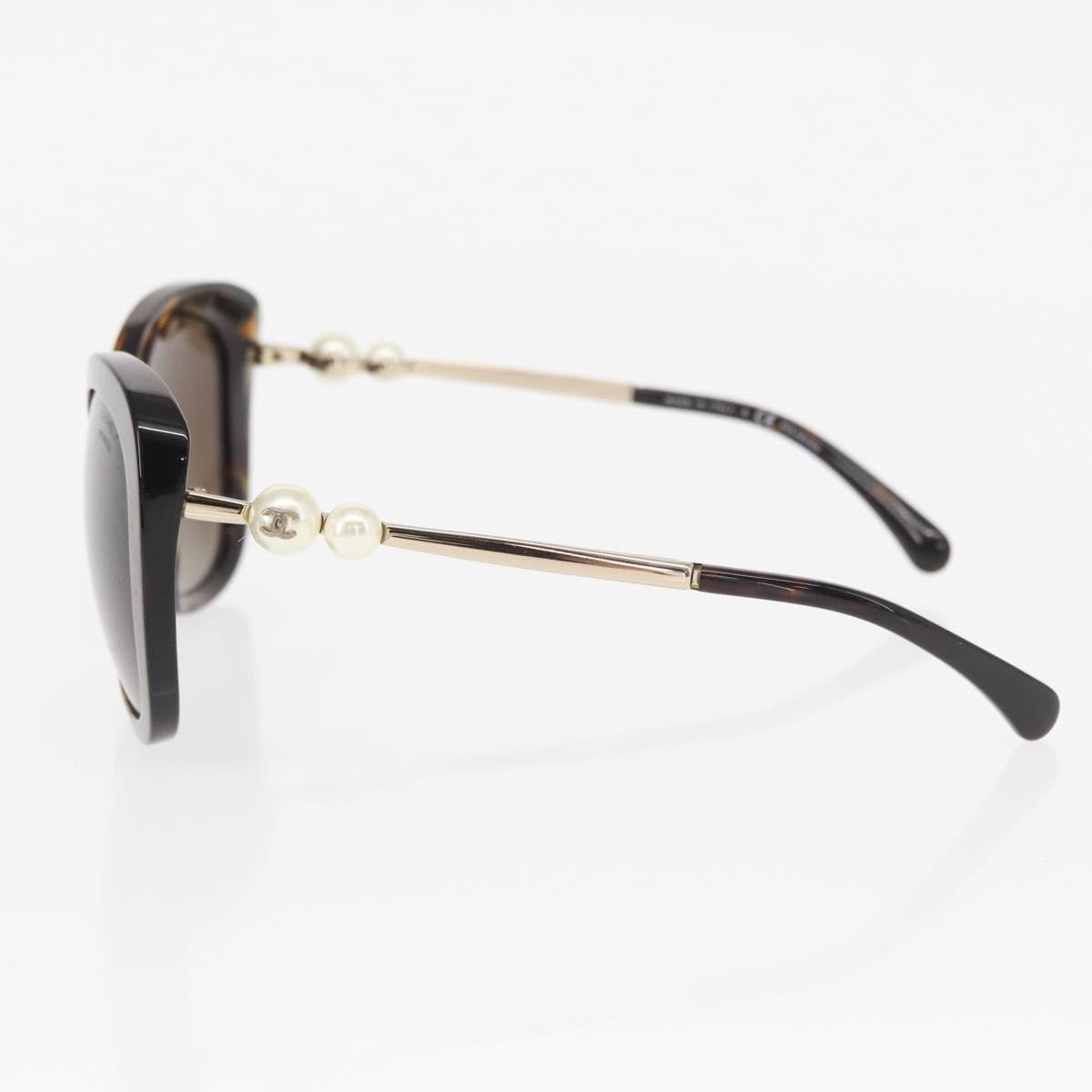 CHANEL Sunglasses plastic Brown CC Auth BA9083