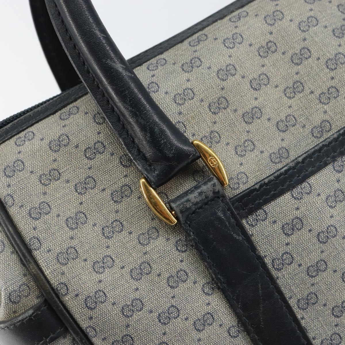 GUCCI Micro GG Supreme Hand Bag PVC Navy Gold 000 58 0093 Auth BA9106