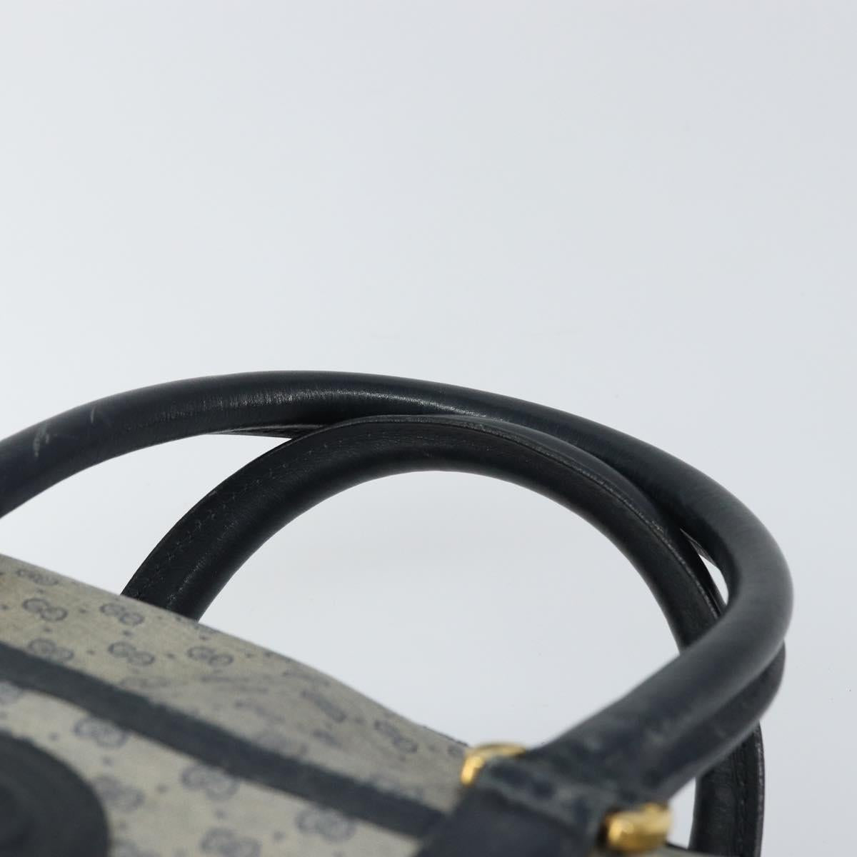GUCCI Micro GG Supreme Hand Bag PVC Navy Gold 000 58 0093 Auth BA9106