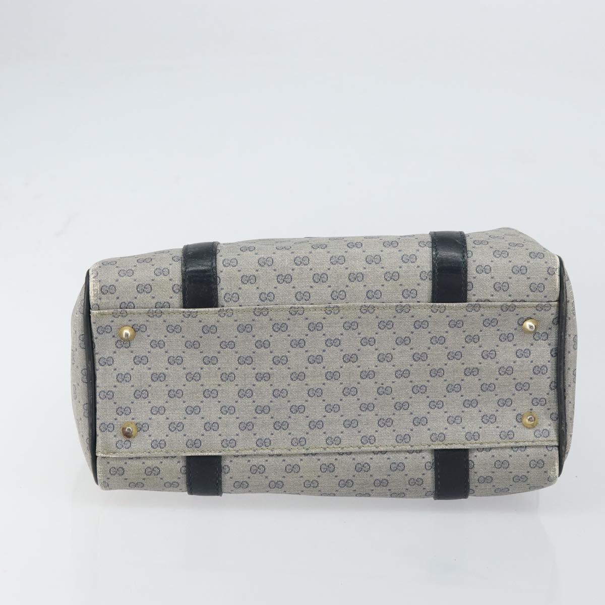 GUCCI Micro GG Supreme Hand Bag PVC Navy Gold 000 58 0093 Auth BA9106