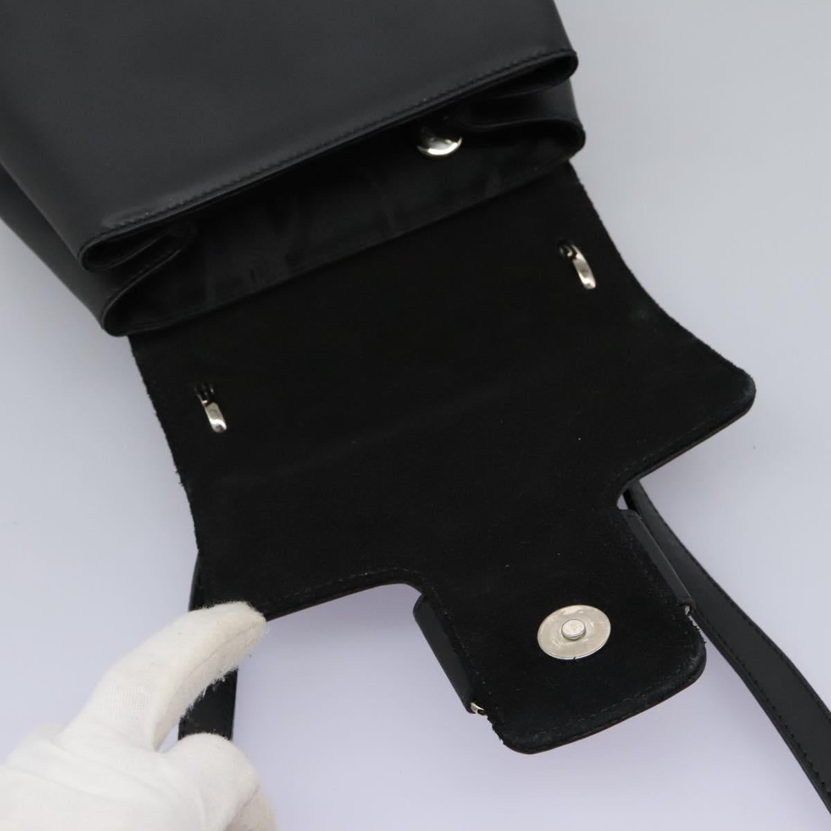 Salvatore Ferragamo Shoulder Bag Leather Black Auth BA911