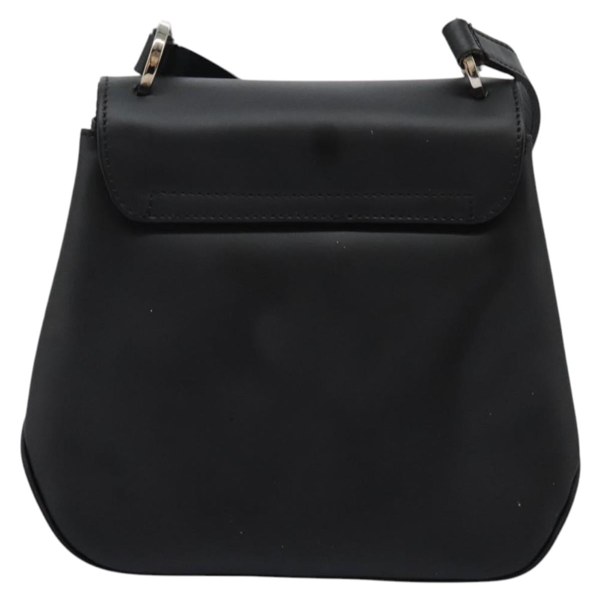 Salvatore Ferragamo Shoulder Bag Leather Black Auth BA911