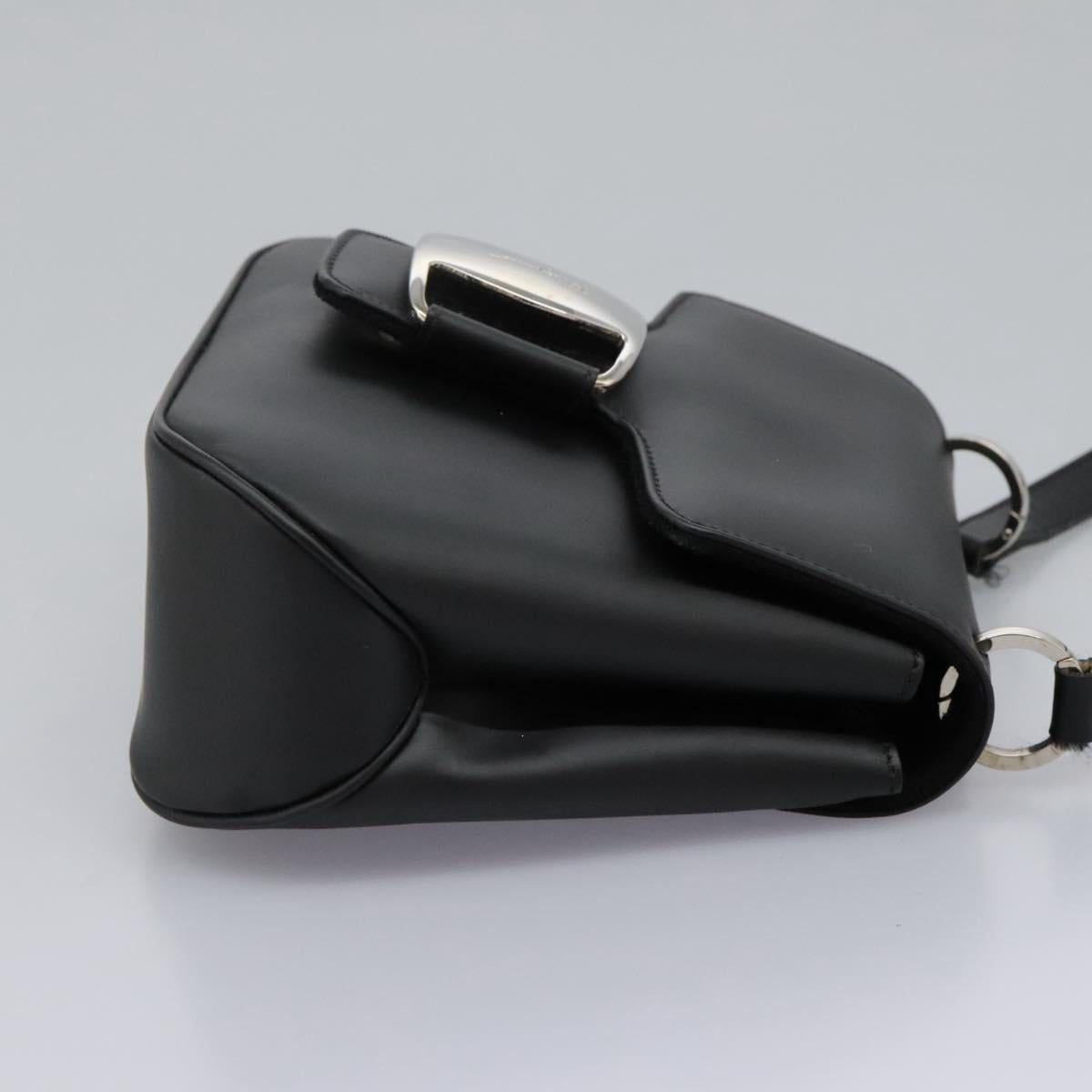 Salvatore Ferragamo Shoulder Bag Leather Black Auth BA911