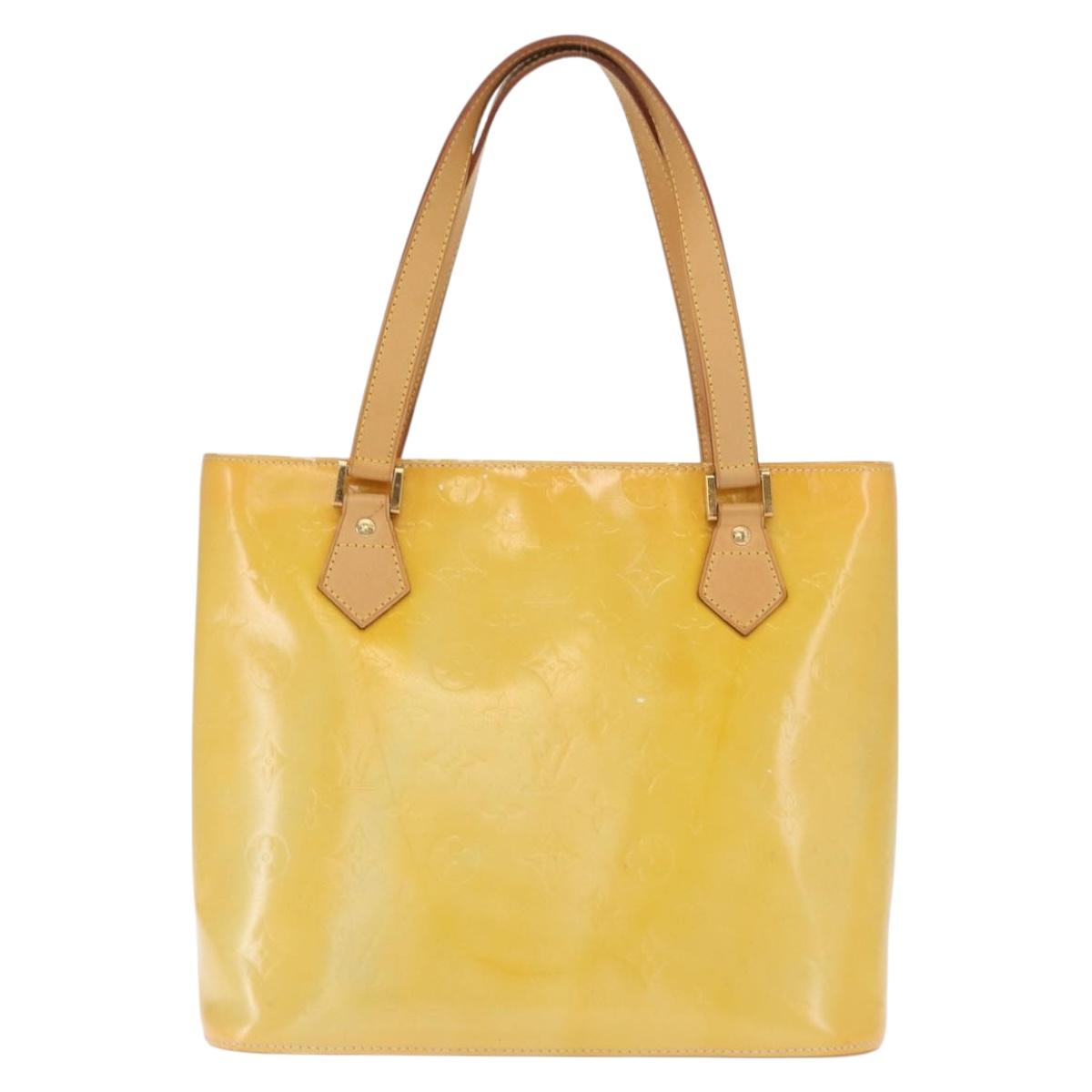 LOUIS VUITTON Monogram Vernis Houston Hand Bag Gris M91053 LV Auth BA9112