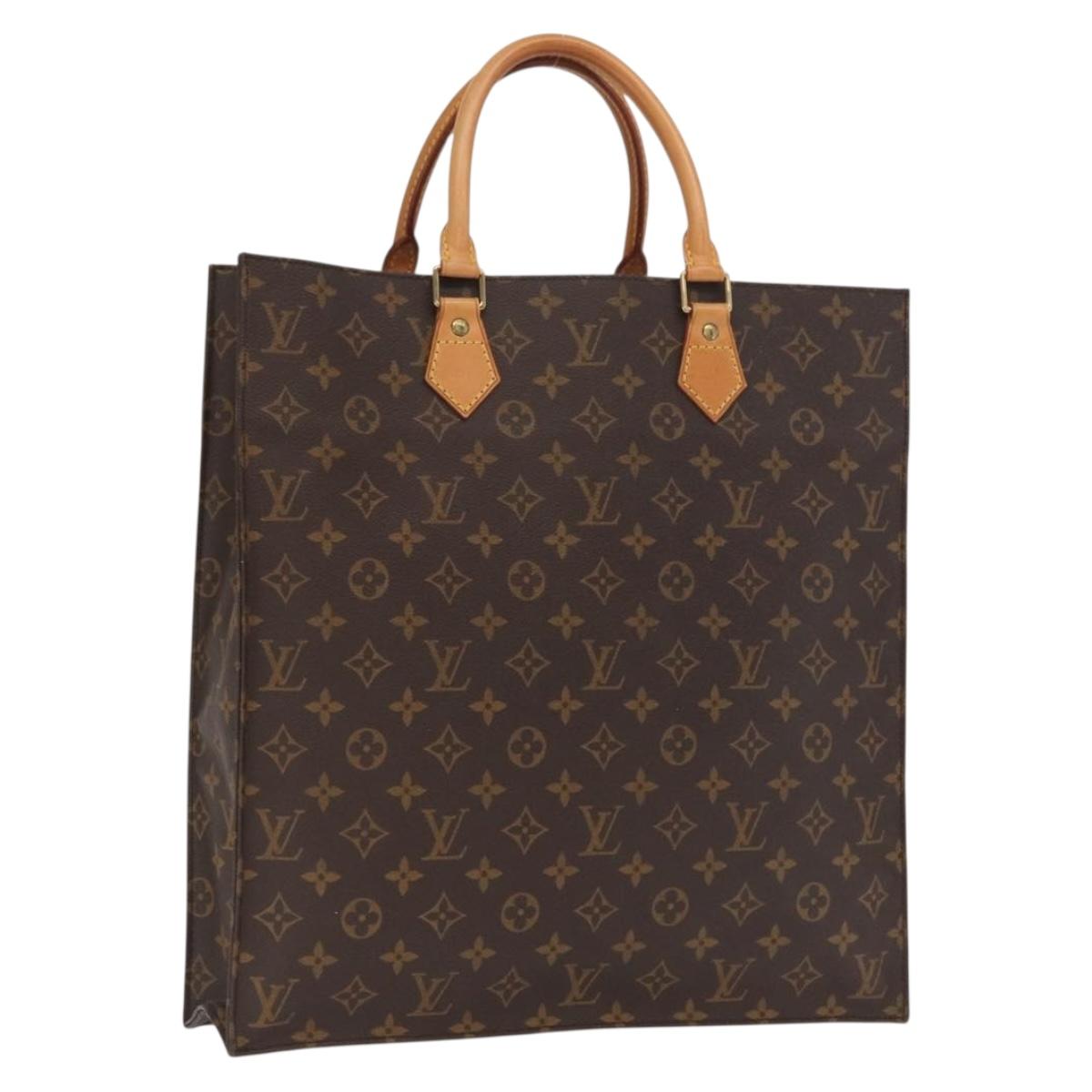 LOUIS VUITTON Monogram Sac Plat Hand Bag M51140 LV Auth BA9116