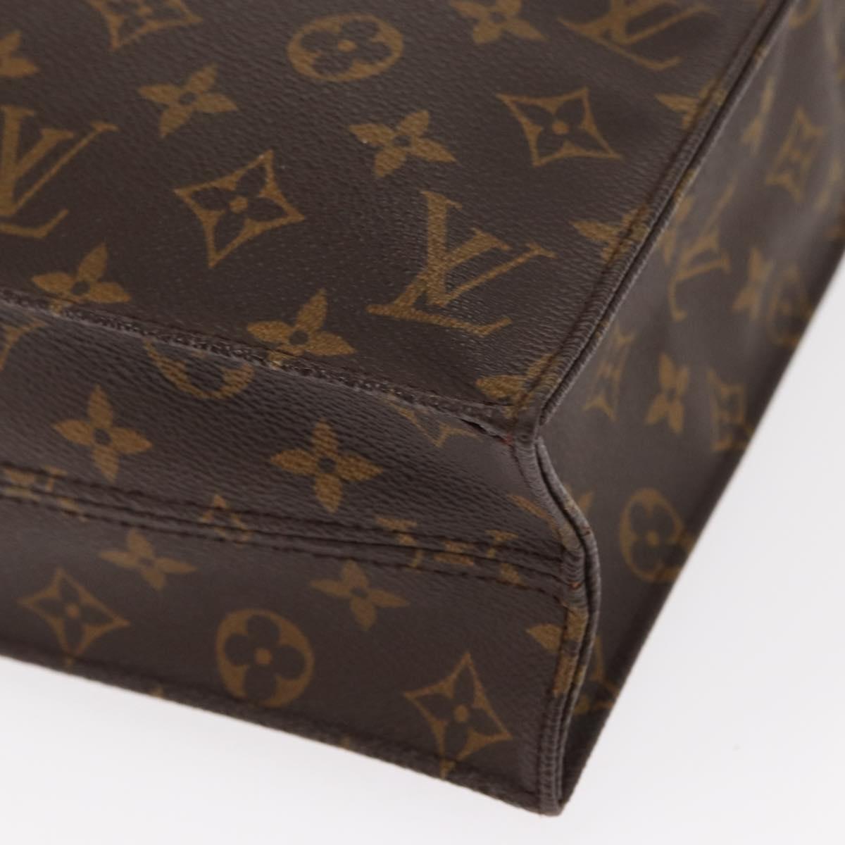 LOUIS VUITTON Monogram Sac Plat Hand Bag M51140 LV Auth BA9116
