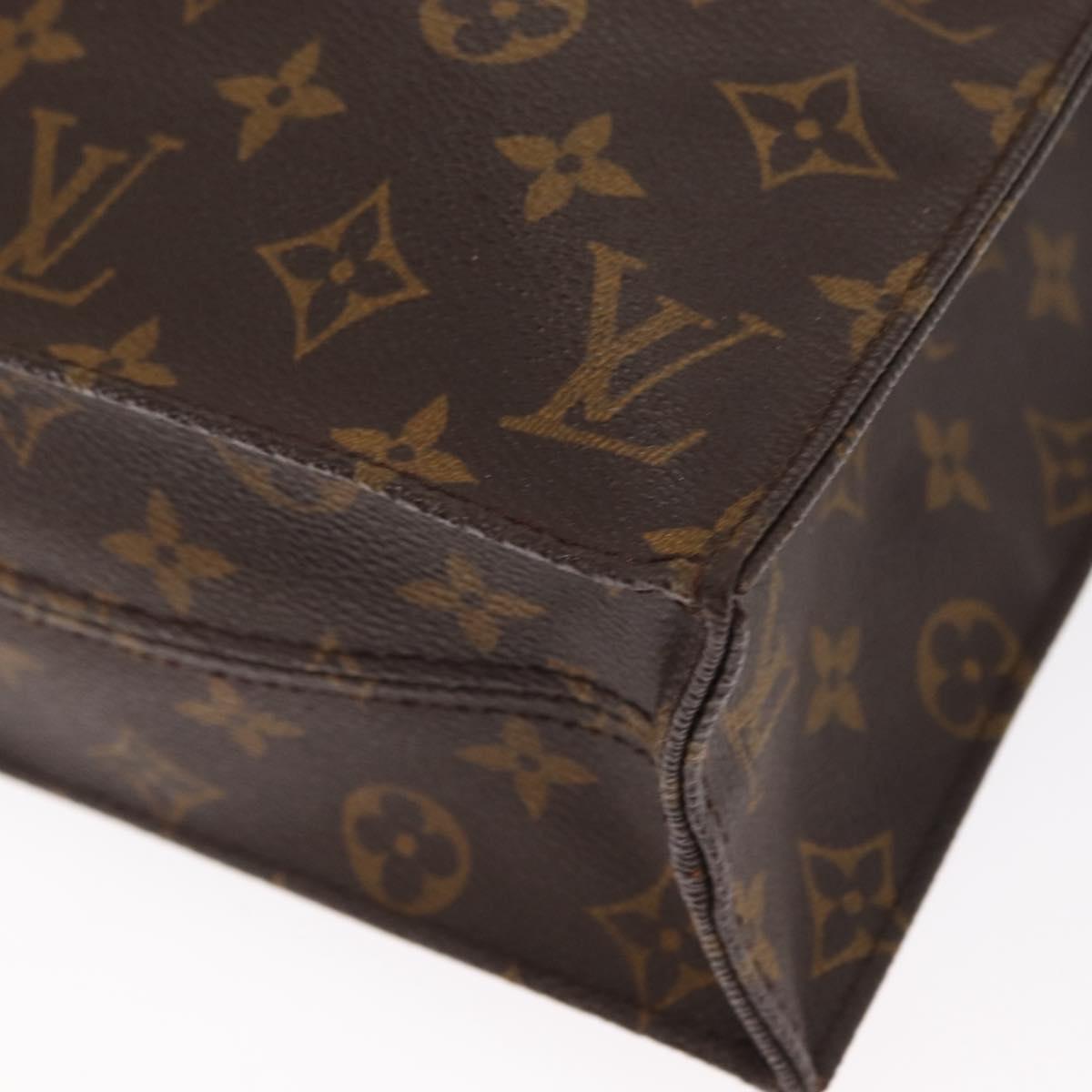 LOUIS VUITTON Monogram Sac Plat Hand Bag M51140 LV Auth BA9116