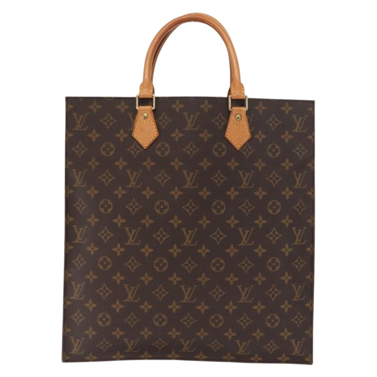 LOUIS VUITTON Monogram Sac Plat Hand Bag M51140 LV Auth BA9116