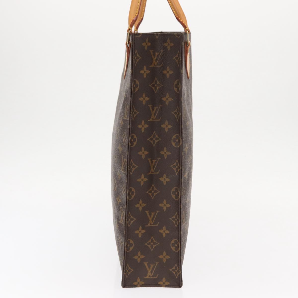 LOUIS VUITTON Monogram Sac Plat Hand Bag M51140 LV Auth BA9116