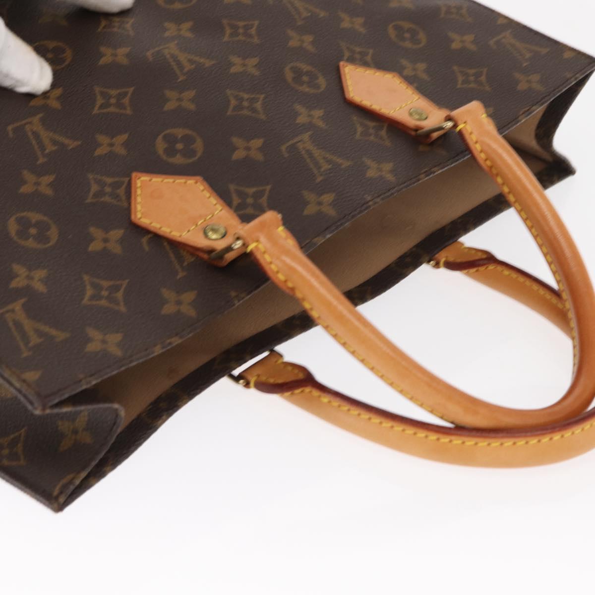 LOUIS VUITTON Monogram Sac Plat Hand Bag M51140 LV Auth BA9116