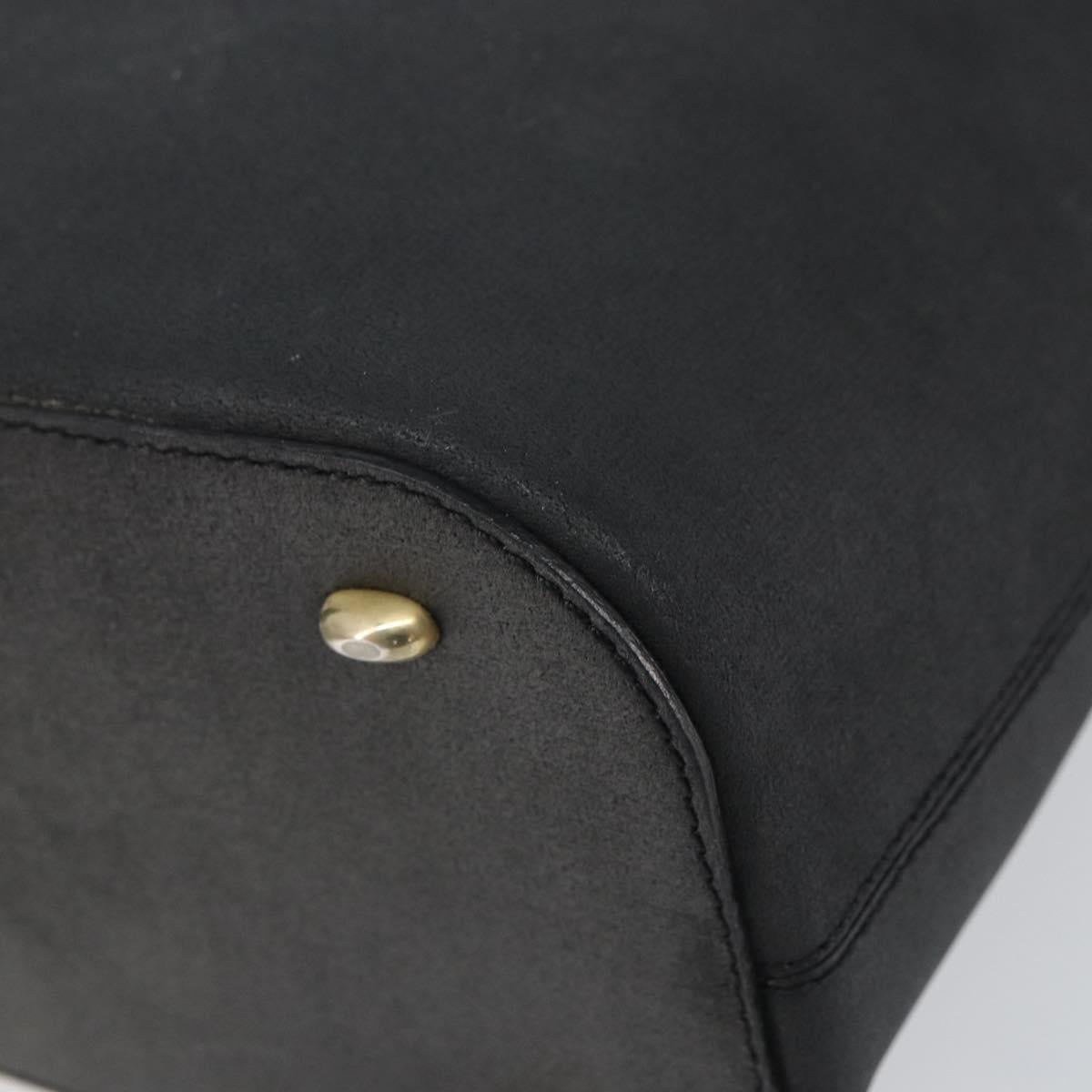 CELINE Hand Bag Leather Black Gold Auth BA9124