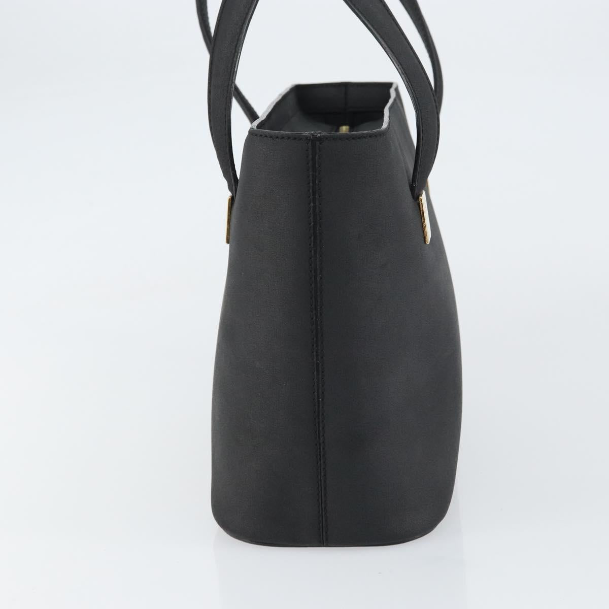 CELINE Hand Bag Leather Black Gold Auth BA9124