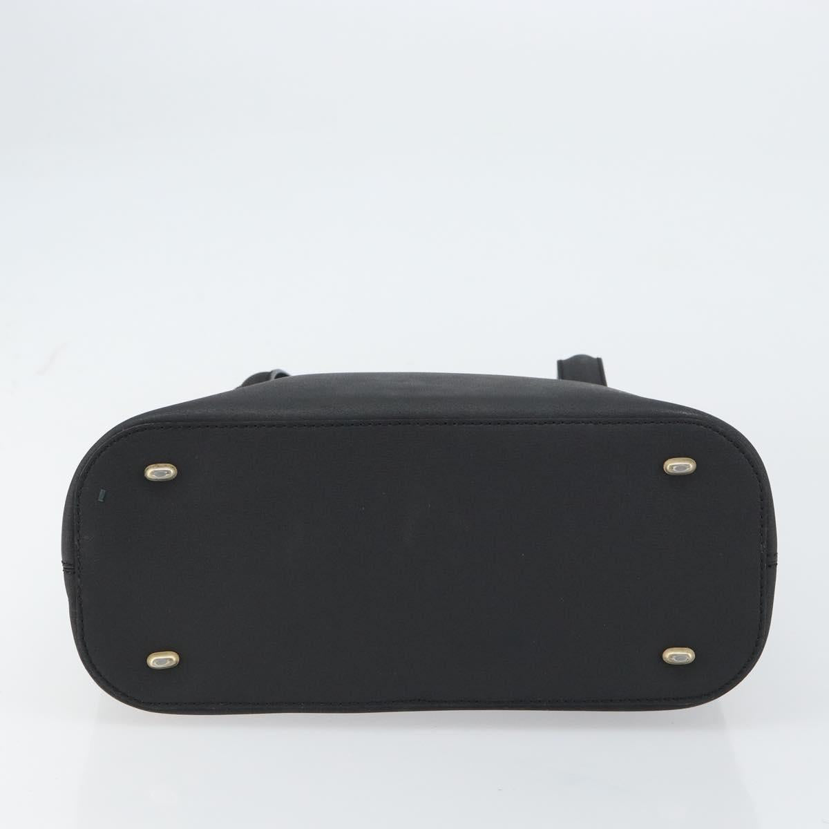 CELINE Hand Bag Leather Black Gold Auth BA9124