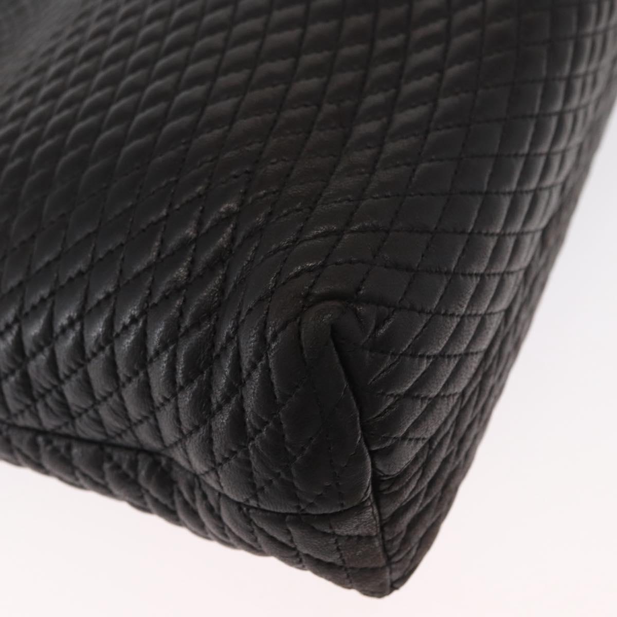 BALLY Chain Shoulder Bag Leather Black Gold Auth BA9129