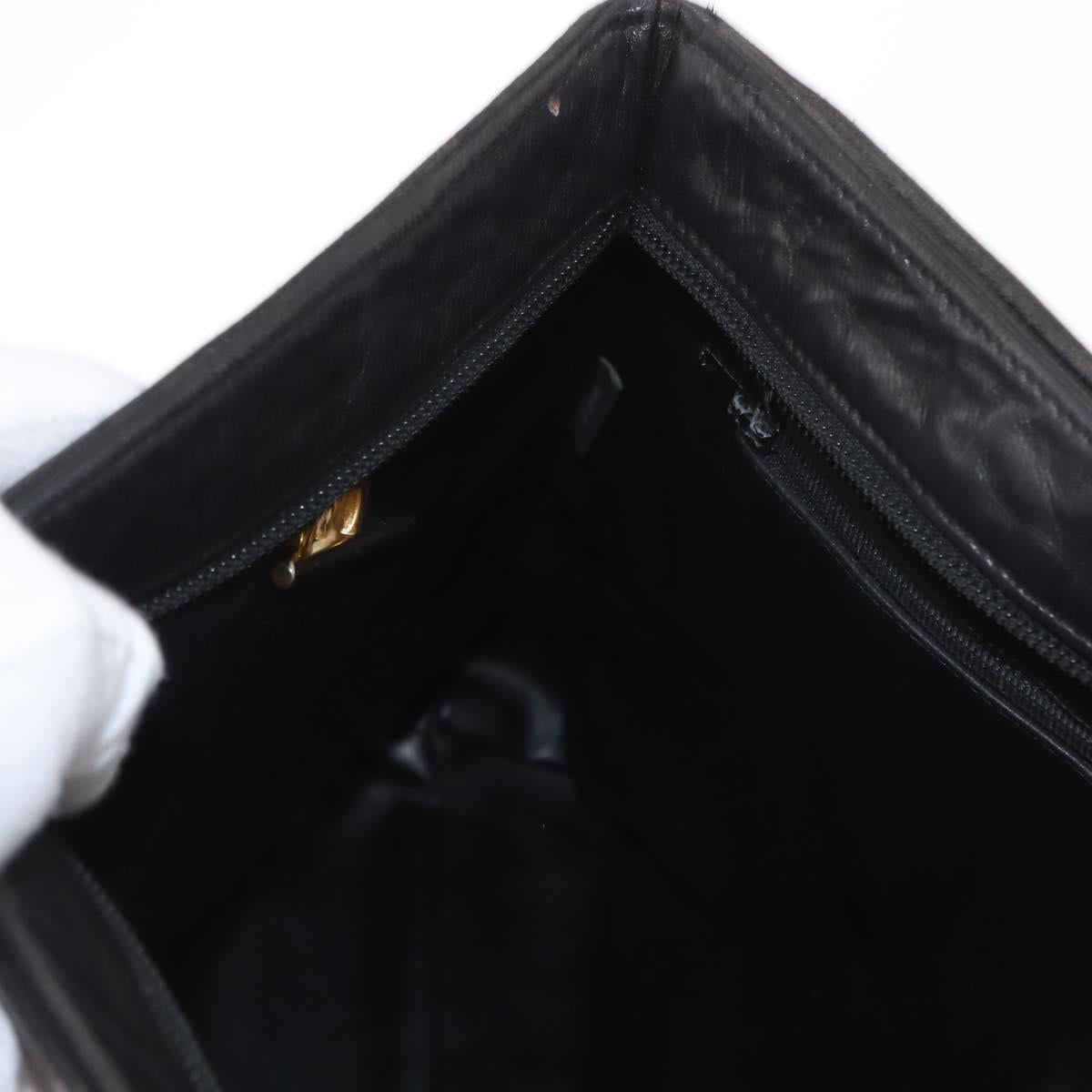 BALLY Chain Shoulder Bag Leather Black Gold Auth BA9129