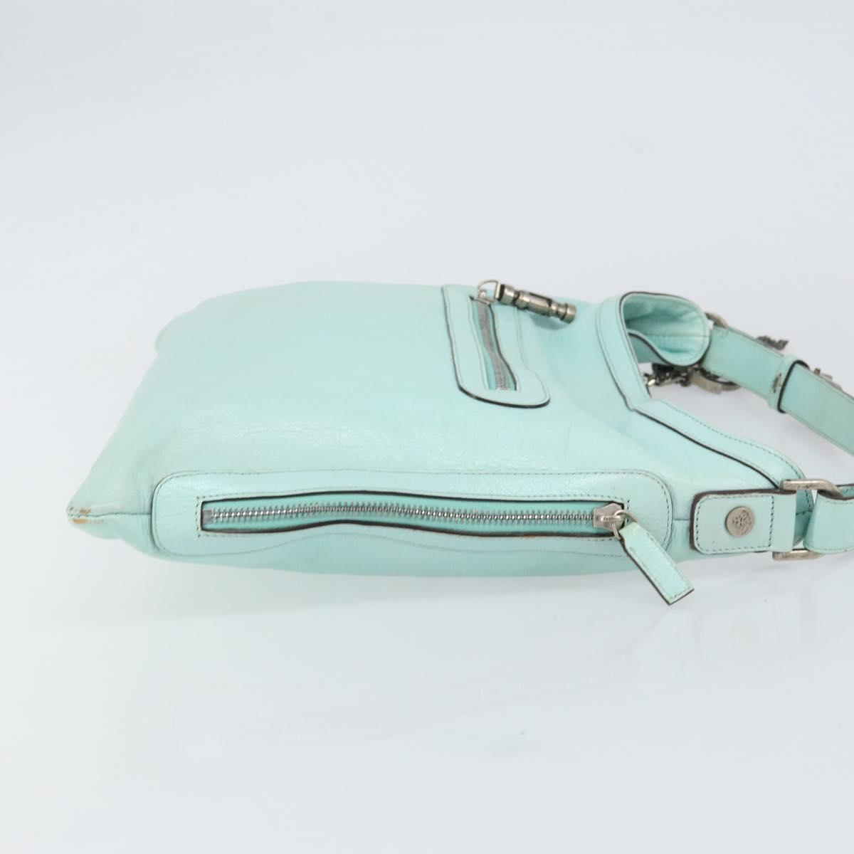 Gianni Versace Shoulder Bag Leather Peppermint Silver Auth BA9132