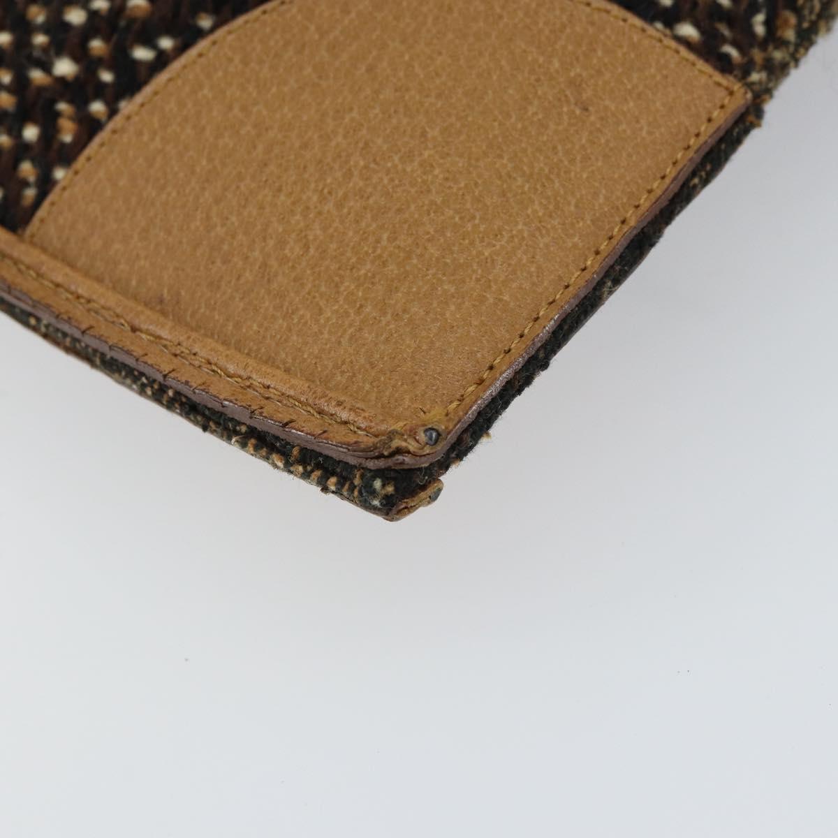 PRADA Hand Bag Cotton Brown Silver Auth BA9135A