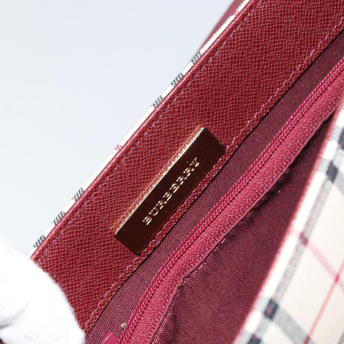 BURBERRY Nova Check Shoulder Bag Canvas Beige Gold Auth BA9136