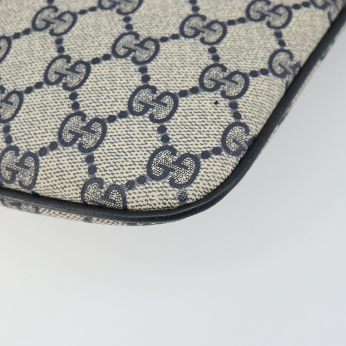 GUCCI GG Supreme Sherry Line Shoulder Bag PVC Navy Gold 904 02 047 Auth BA9137