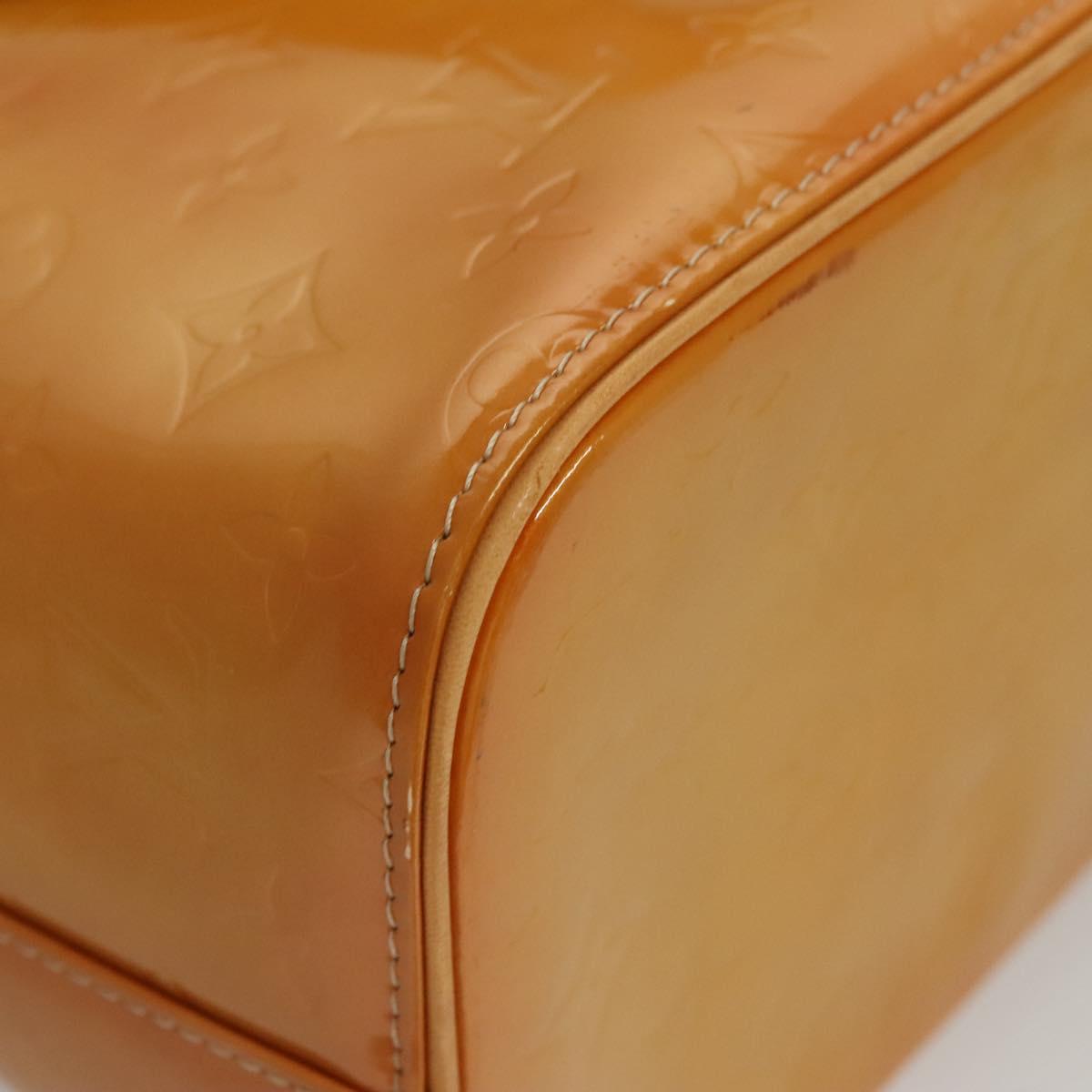 LOUIS VUITTON Monogram Vernis Houston Hand Bag Jaune M91121 LV Auth BA914