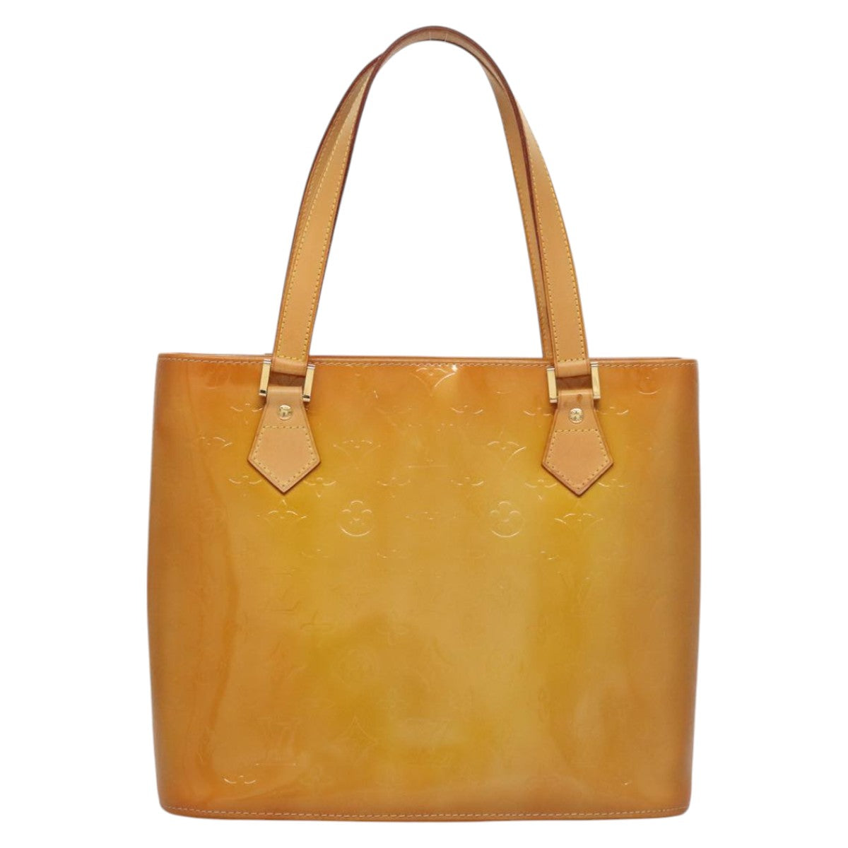LOUIS VUITTON Monogram Vernis Houston Hand Bag Jaune M91121 LV Auth BA914