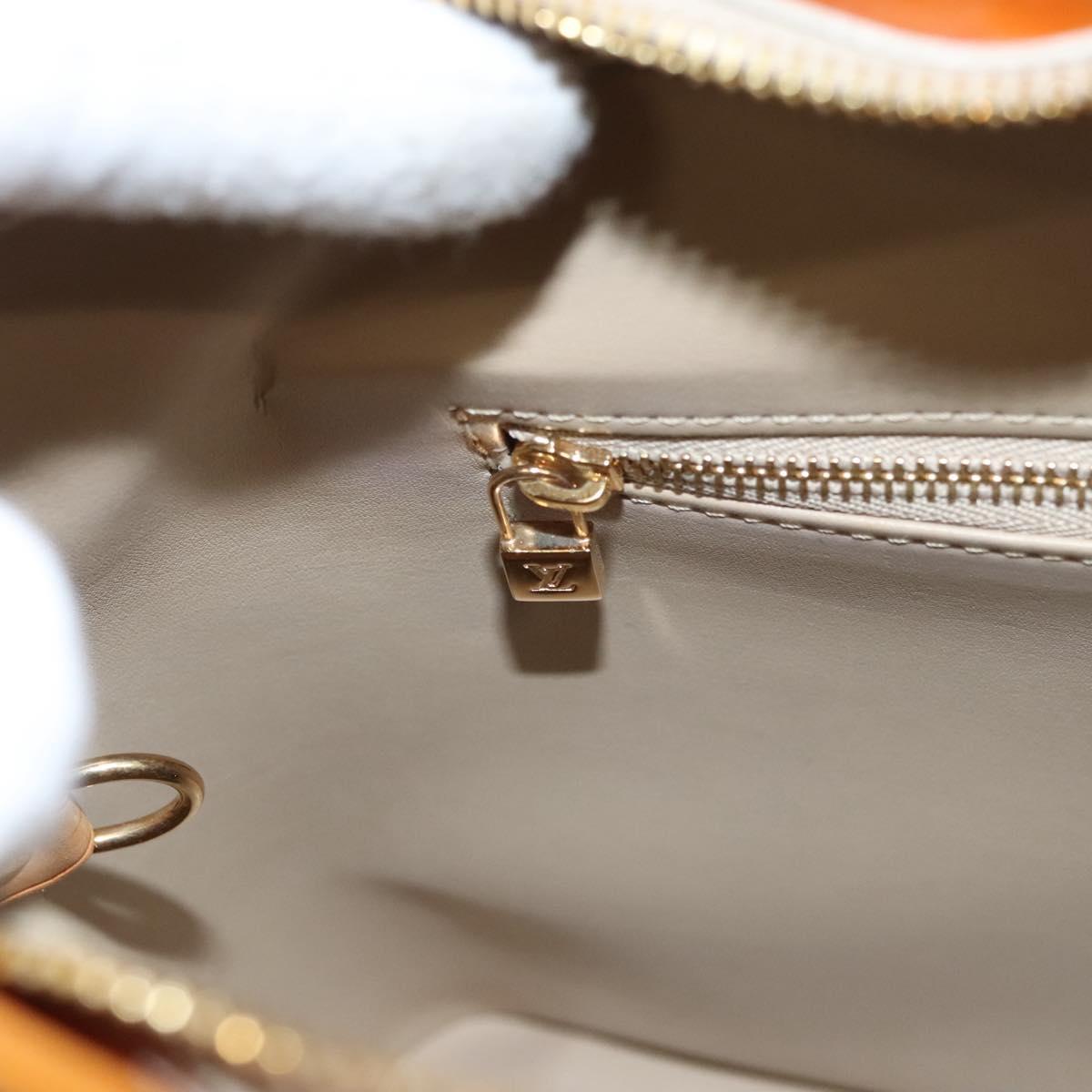 LOUIS VUITTON Monogram Vernis Houston Hand Bag Jaune M91121 LV Auth BA914