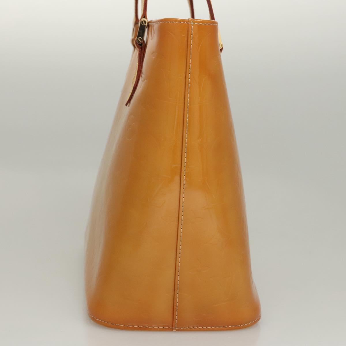 LOUIS VUITTON Monogram Vernis Houston Hand Bag Jaune M91121 LV Auth BA914