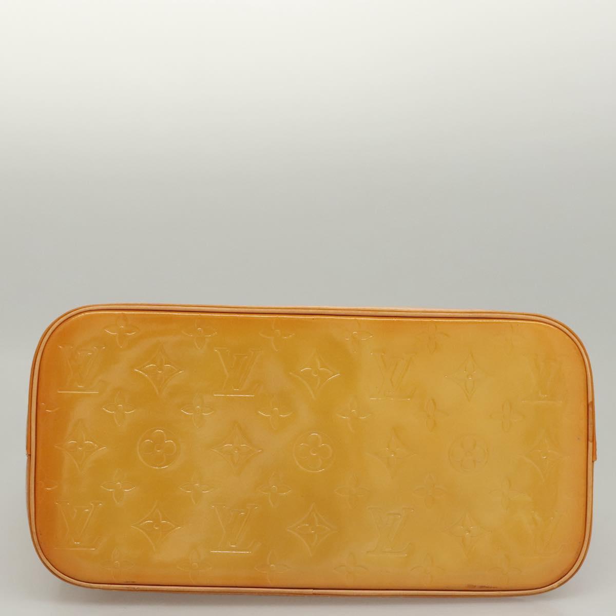 LOUIS VUITTON Monogram Vernis Houston Hand Bag Jaune M91121 LV Auth BA914