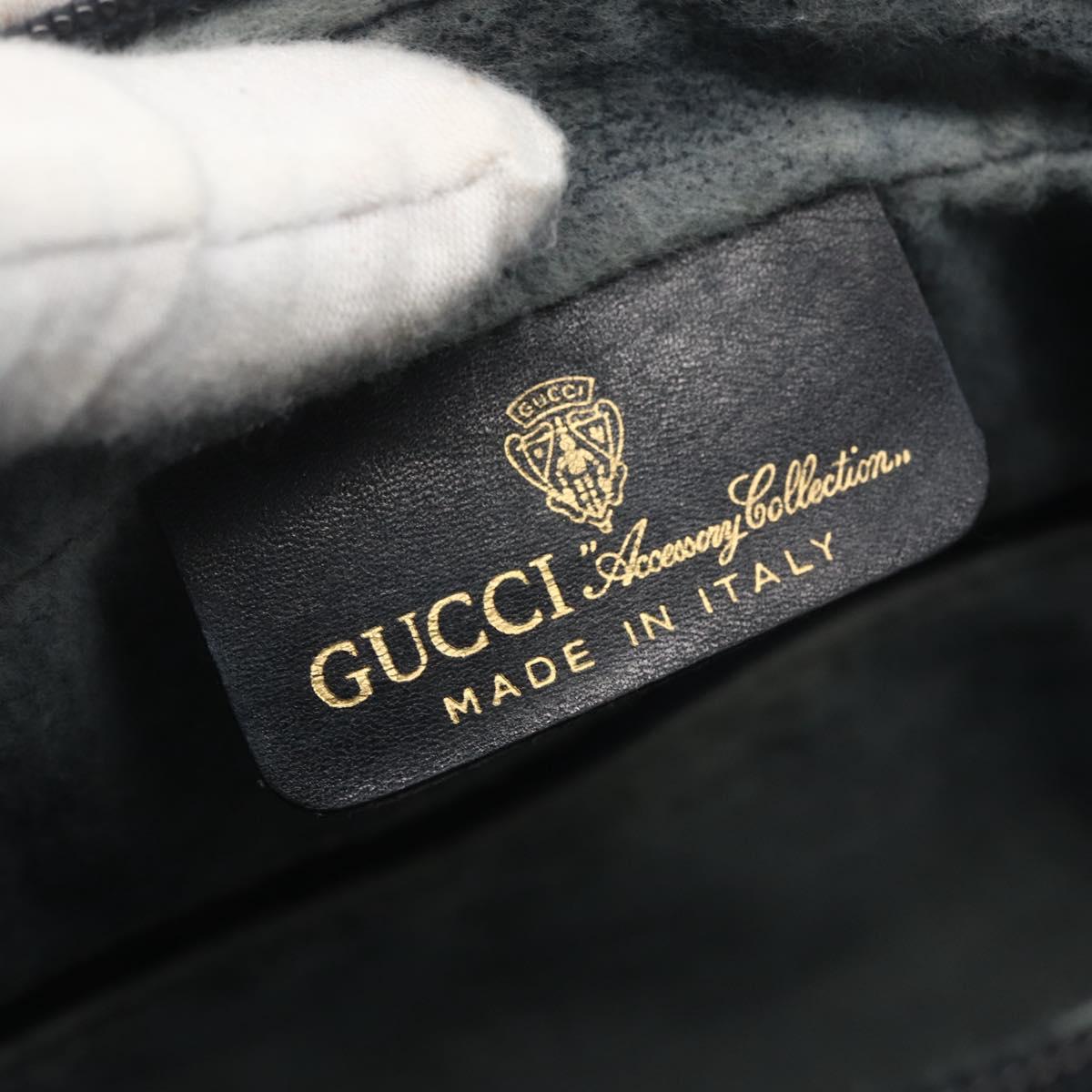 GUCCI GG Supreme Sherry Line Shoulder Bag PVC Navy Gold 42 01 4071 Auth BA9140