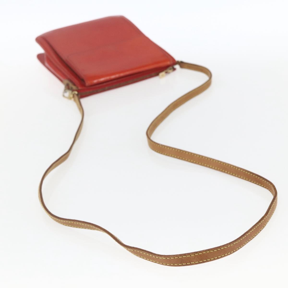 LOUIS VUITTON Monogram Vernis Motto Accessory Pouch Red M91137 LV Auth BA9148