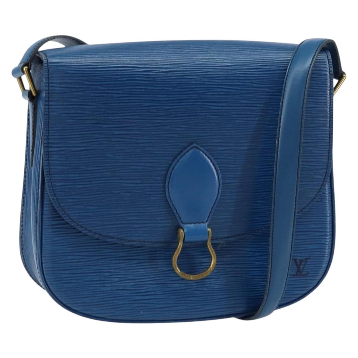 LOUIS VUITTON Epi Saint Cloud GM Shoulder Bag Toledo Blue M52195 LV Auth BA9150