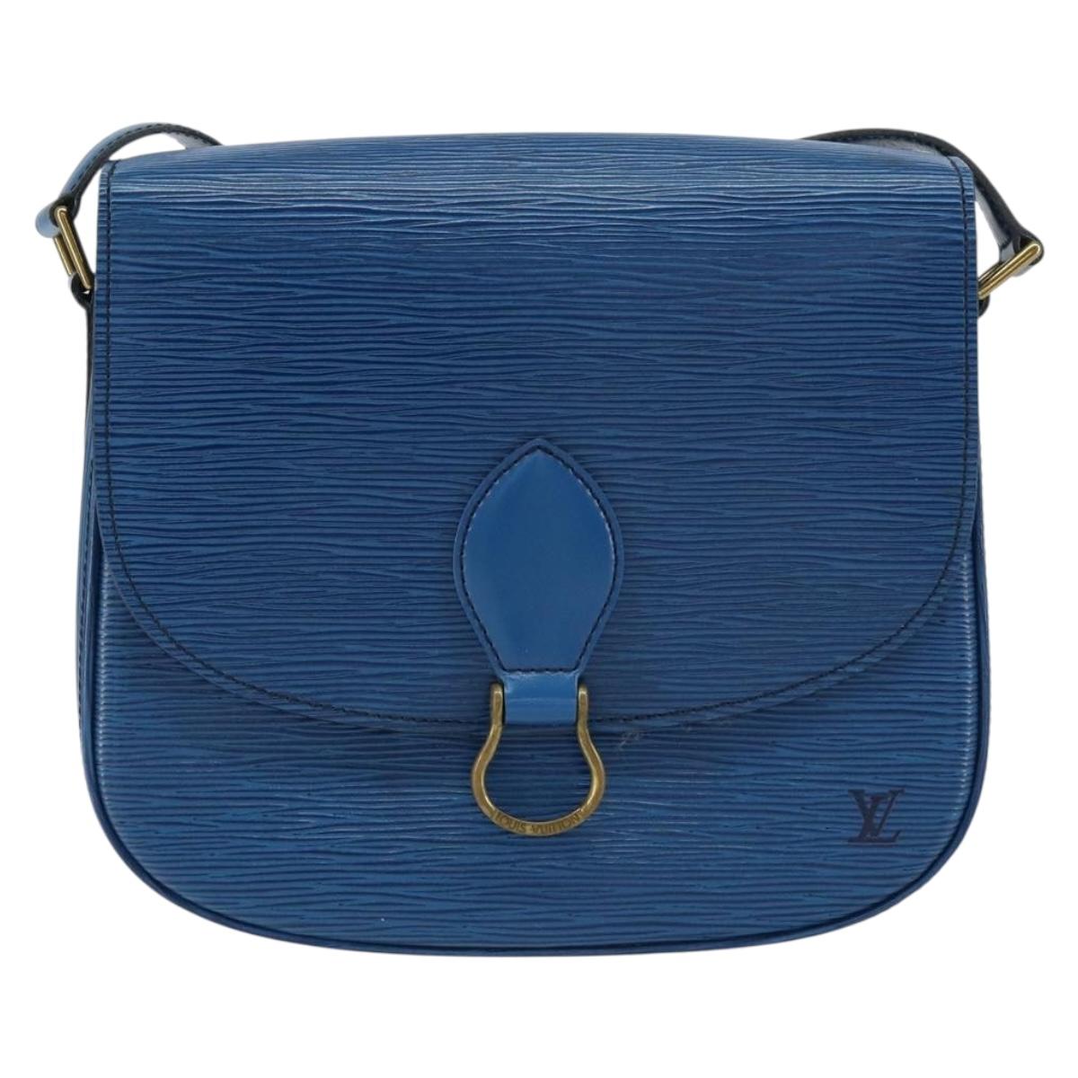 LOUIS VUITTON Epi Saint Cloud GM Shoulder Bag Toledo Blue M52195 LV Auth BA9150