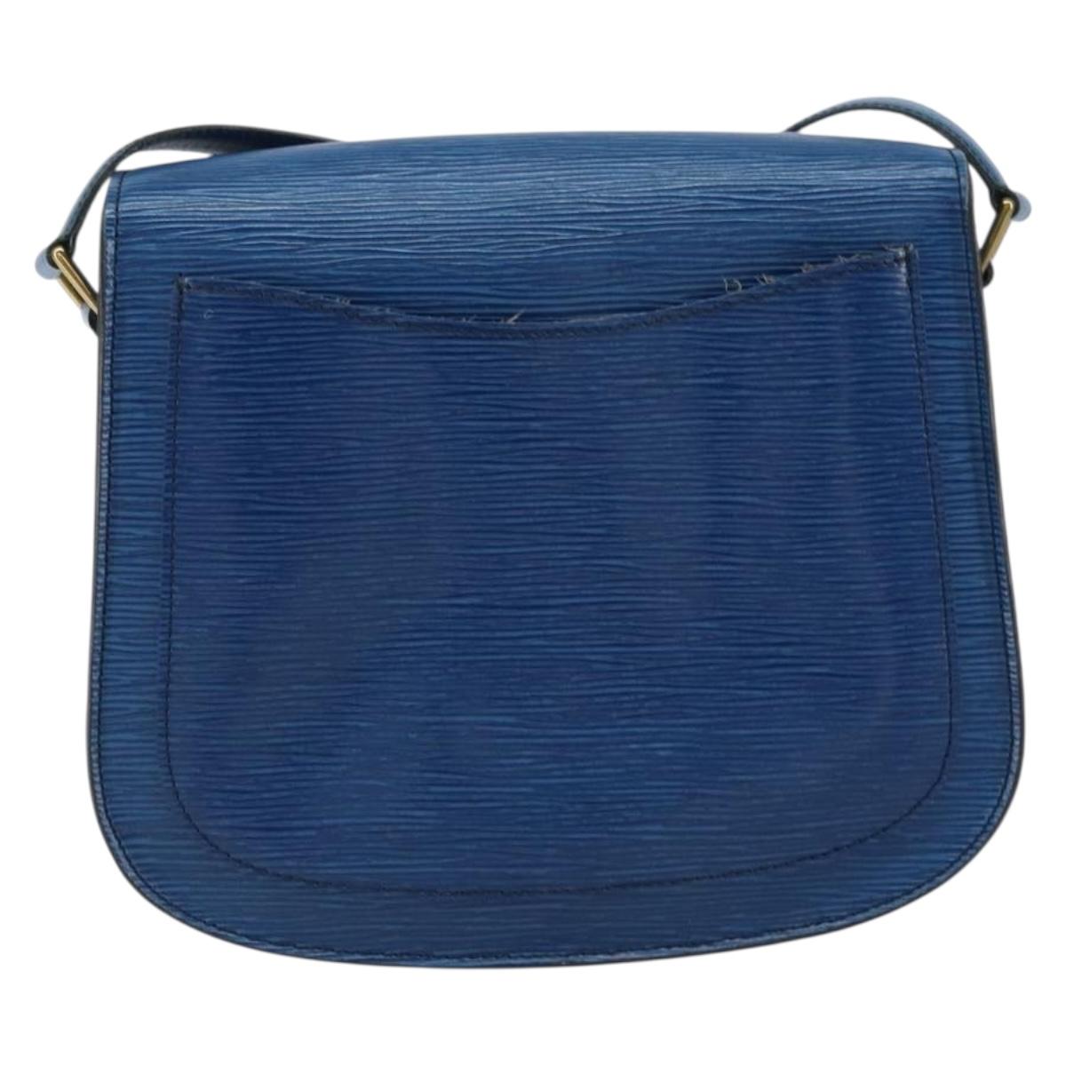 LOUIS VUITTON Epi Saint Cloud GM Shoulder Bag Toledo Blue M52195 LV Auth BA9150