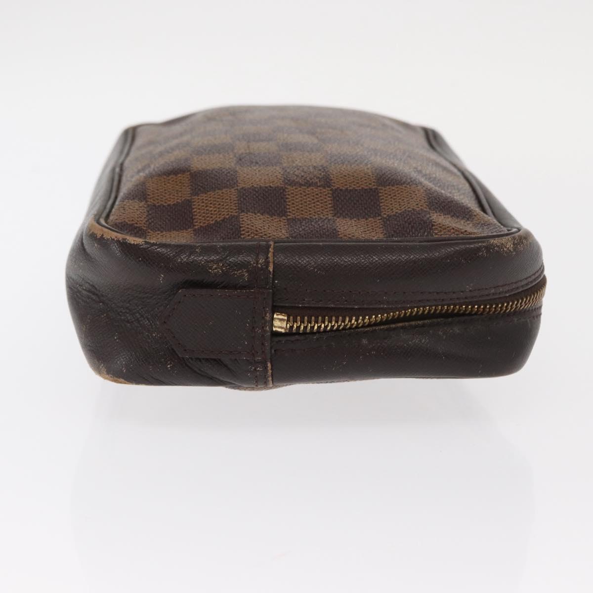 LOUIS VUITTON Damier Ebene Trousse Toilette 25 Clutch Bag N47624 LV Auth BA9155