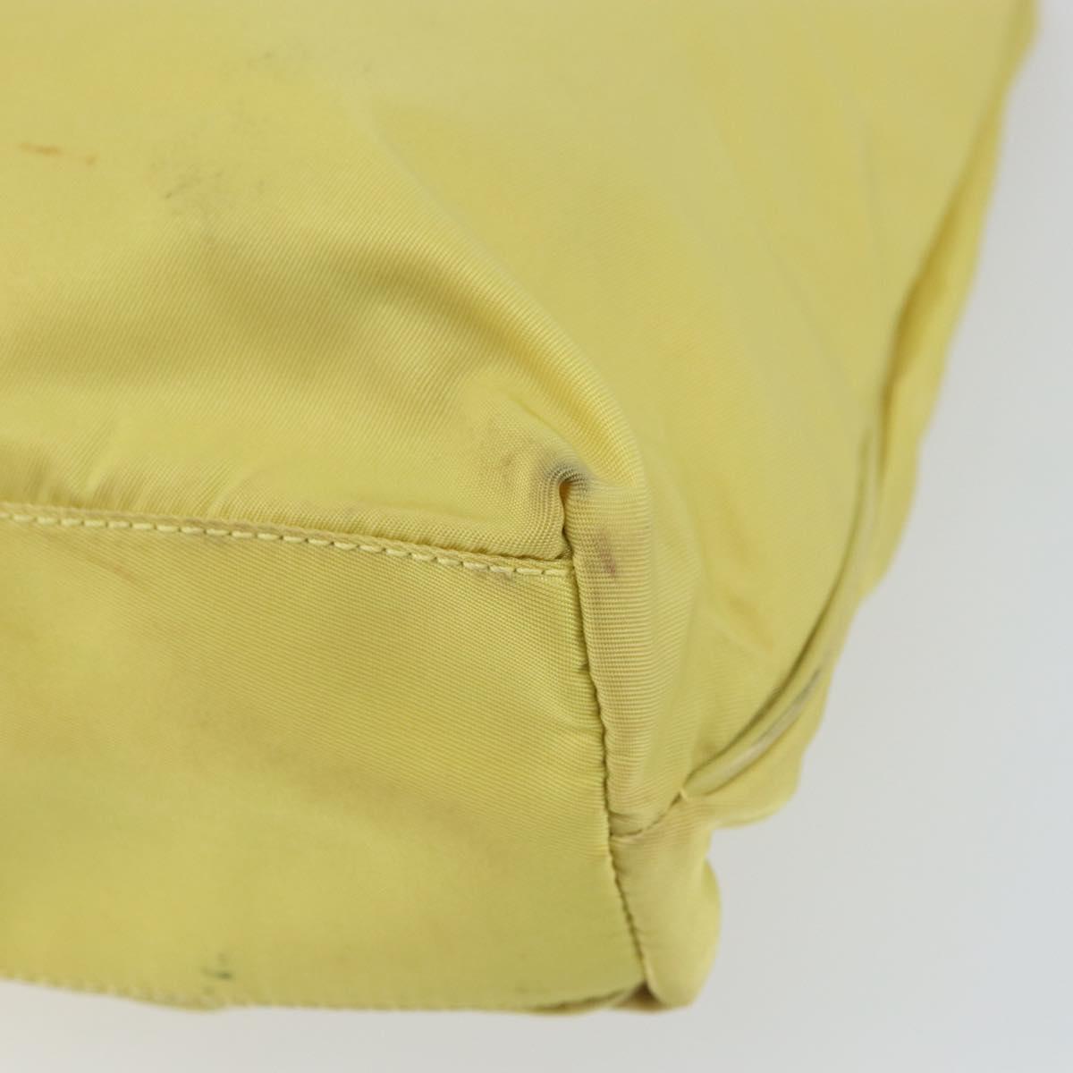 PRADA Hand Bag Nylon Yellow Gold Auth BA9158