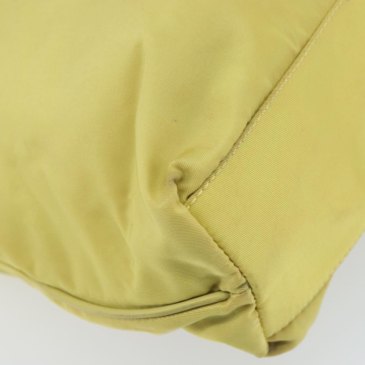 PRADA Hand Bag Nylon Yellow Gold Auth BA9158
