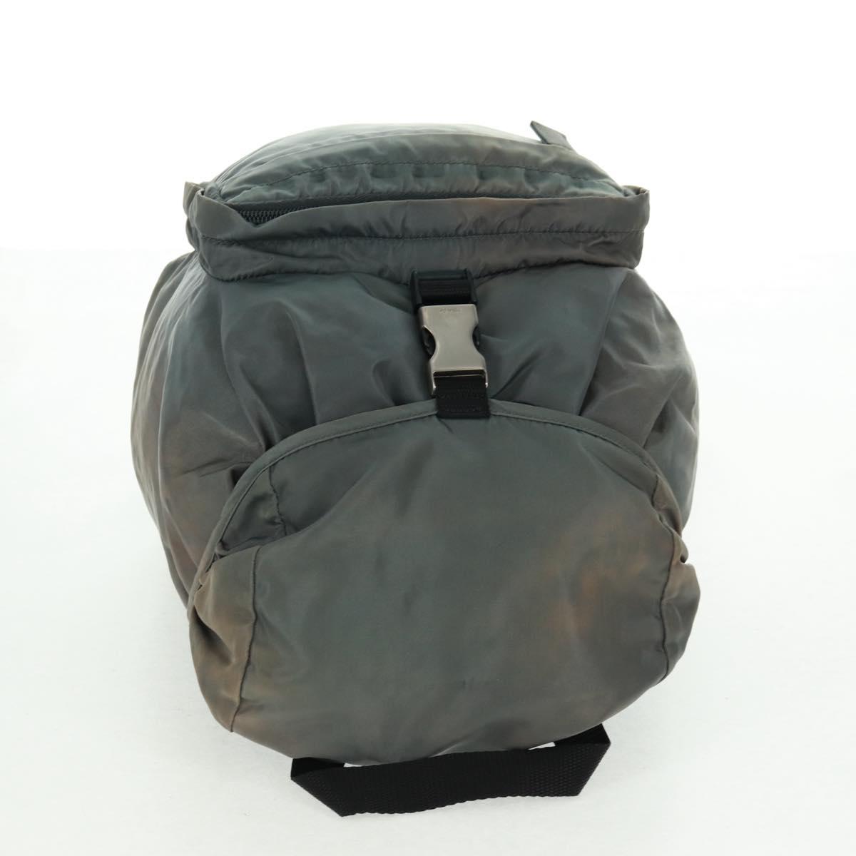 PRADA Backpack Nylon Gray Silver Auth BA9159