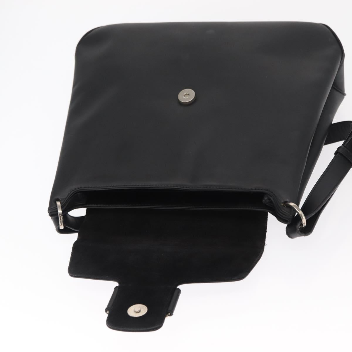 Salvatore Ferragamo Vala Shoulder Bag Leather Black Gold Auth BA9162