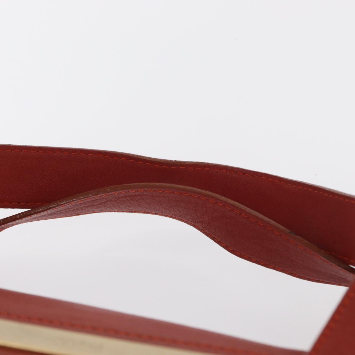 Chloe Hand Bag Leather Red Gold Auth BA9169