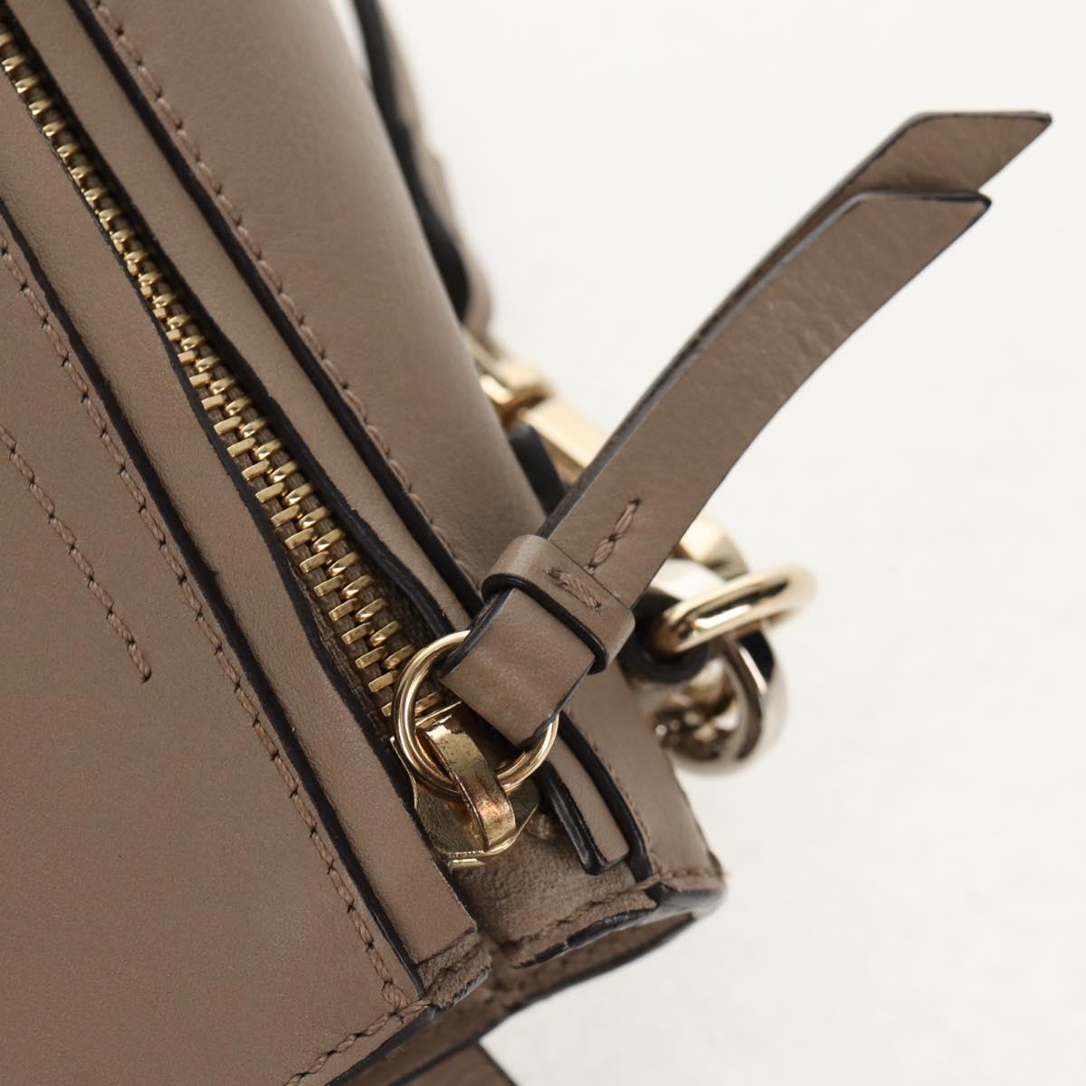 Chloe Fay Backpack Suede Leather 2way Gray Gold Auth BA9172