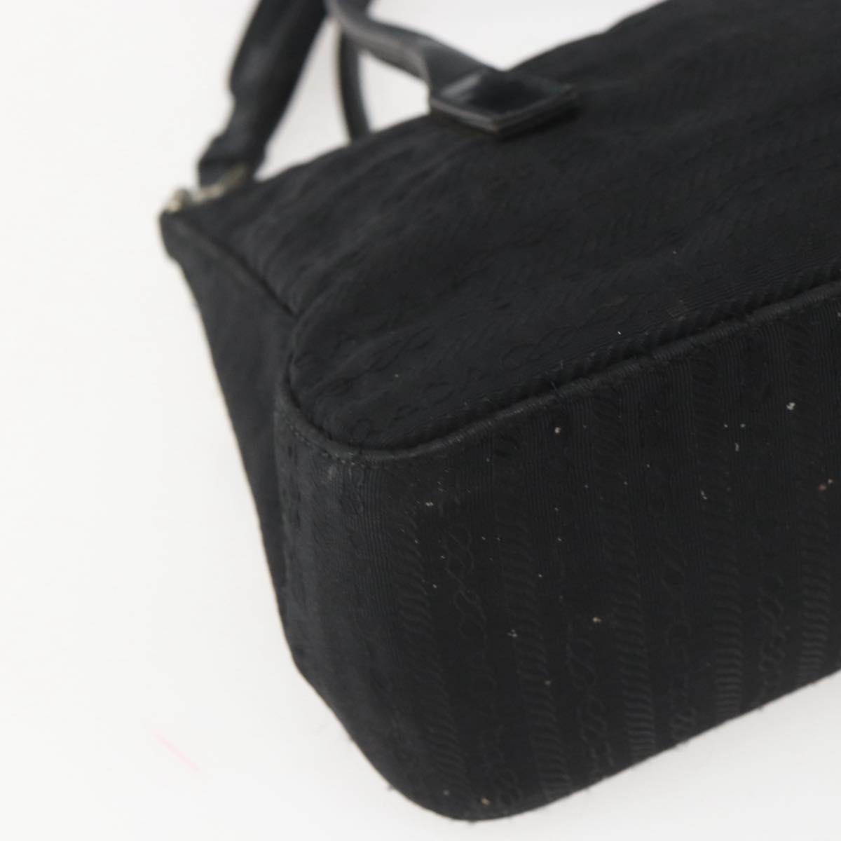 PRADA Hand Bag Nylon 2way Black Silver Auth BA9174