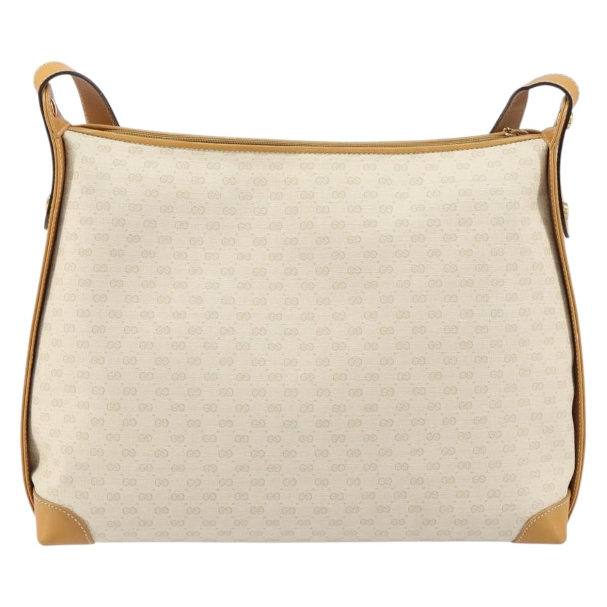 GUCCI Micro GG Supreme Shoulder Bag PVC Beige Gold 104 004 0024 Auth BA9177
